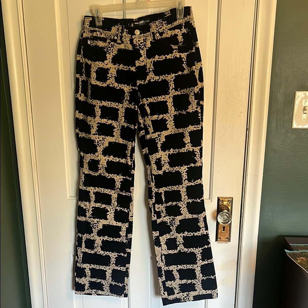 Parker Jeans Brick Pattern Flare Bottoms